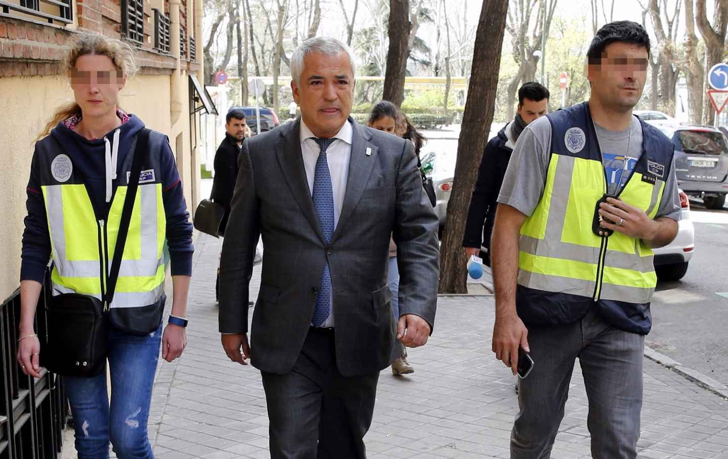 El líder de Ausbanc, Luis Pineda, en abril de 2016 cuando fue detenido en Madrid.
