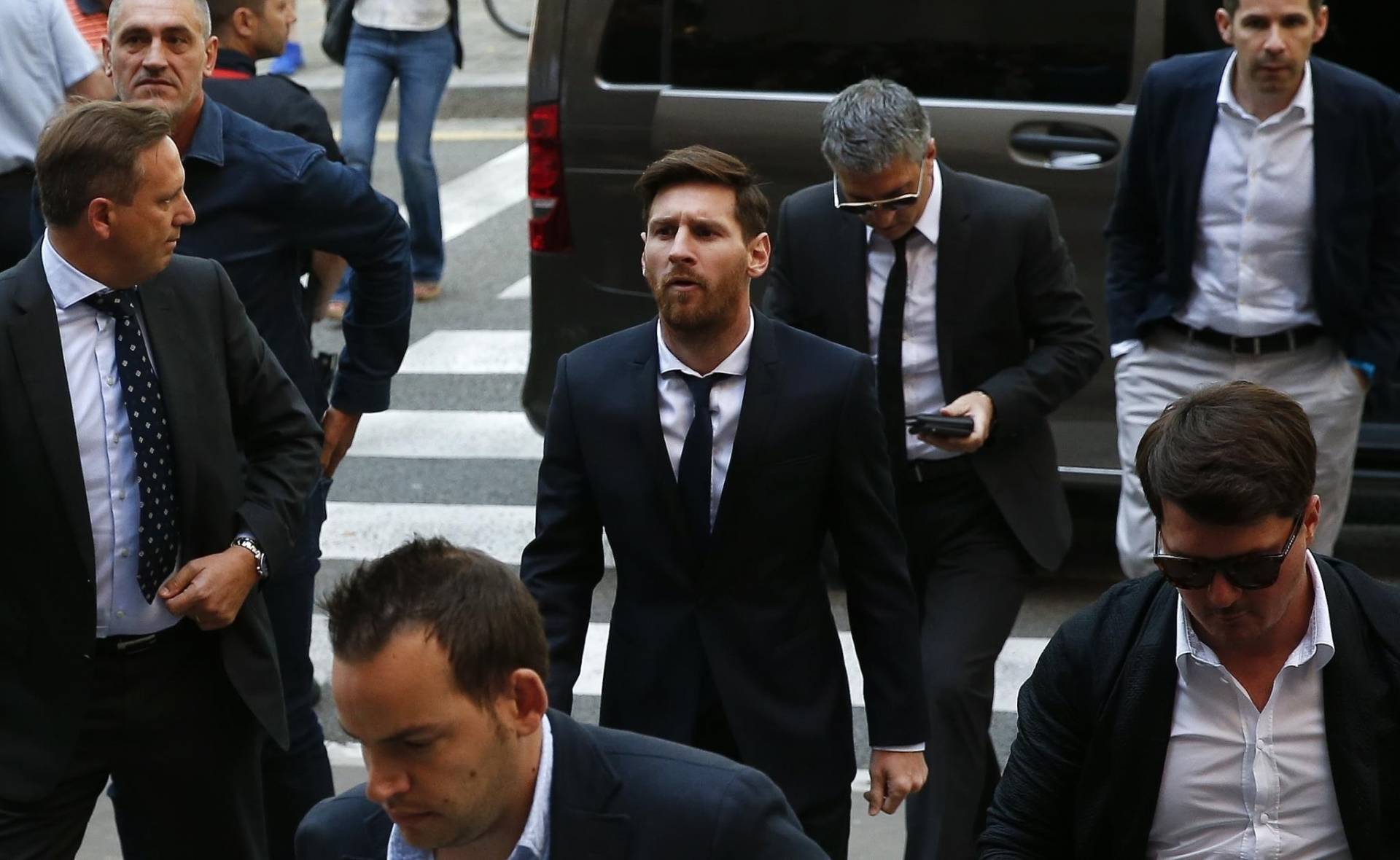 El jugador del FC Barcelona, Lionel Messi, a su llegada a los juzgados.