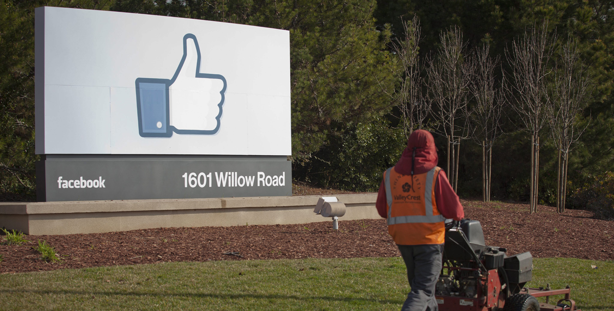 Entrada a la sede de Facebook en Menlo Park, al sur de la ciudad de San Francisco.