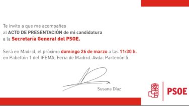 Susana Díaz hará la foto de un "apabullante" apoyo a su candidatura el día 26 en Ifema