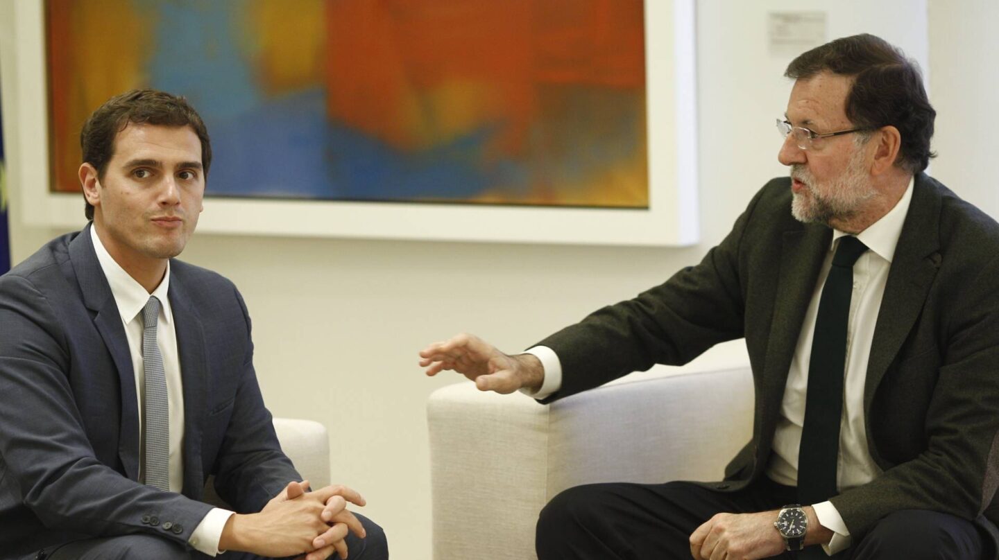 El presidente de Ciudadanos, Albert Rivera, junto a Mariano Rajoy.