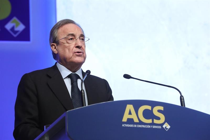 El presidente de ACS, Florentino Pérez, durante la junta de accionistas de 2017.