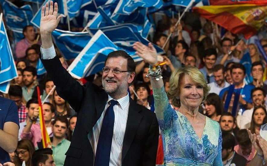 Rajoy y Aguirre, en el cierre de campaña de las elecciones de 2015.