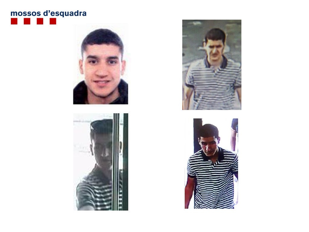 Nuevas fotografías del terrorista huido Younes Abouyaaqoub difundidas por los Mossos d'Esquadra.