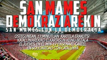 30.000 papeletas para apoyar el 1-O durante el partido del Athletic en San Mamés