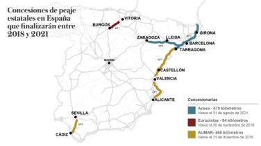Cataluña quiere que 400 de los 630 km de peajes del Estado sean gratis en 2021