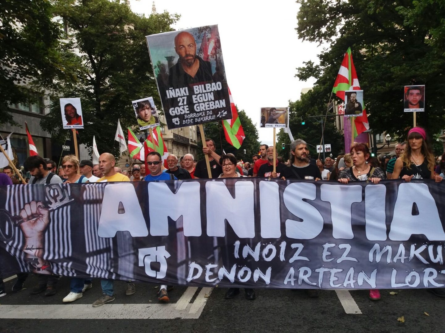 Manifestación convocada por ATA en apoyo al preso de ETA Iñaki Bilbao.