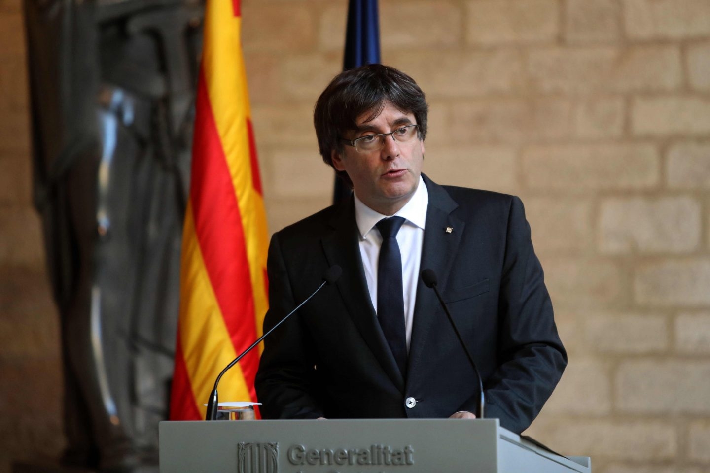 Puigdemont, en su declaración en la Generalitat.