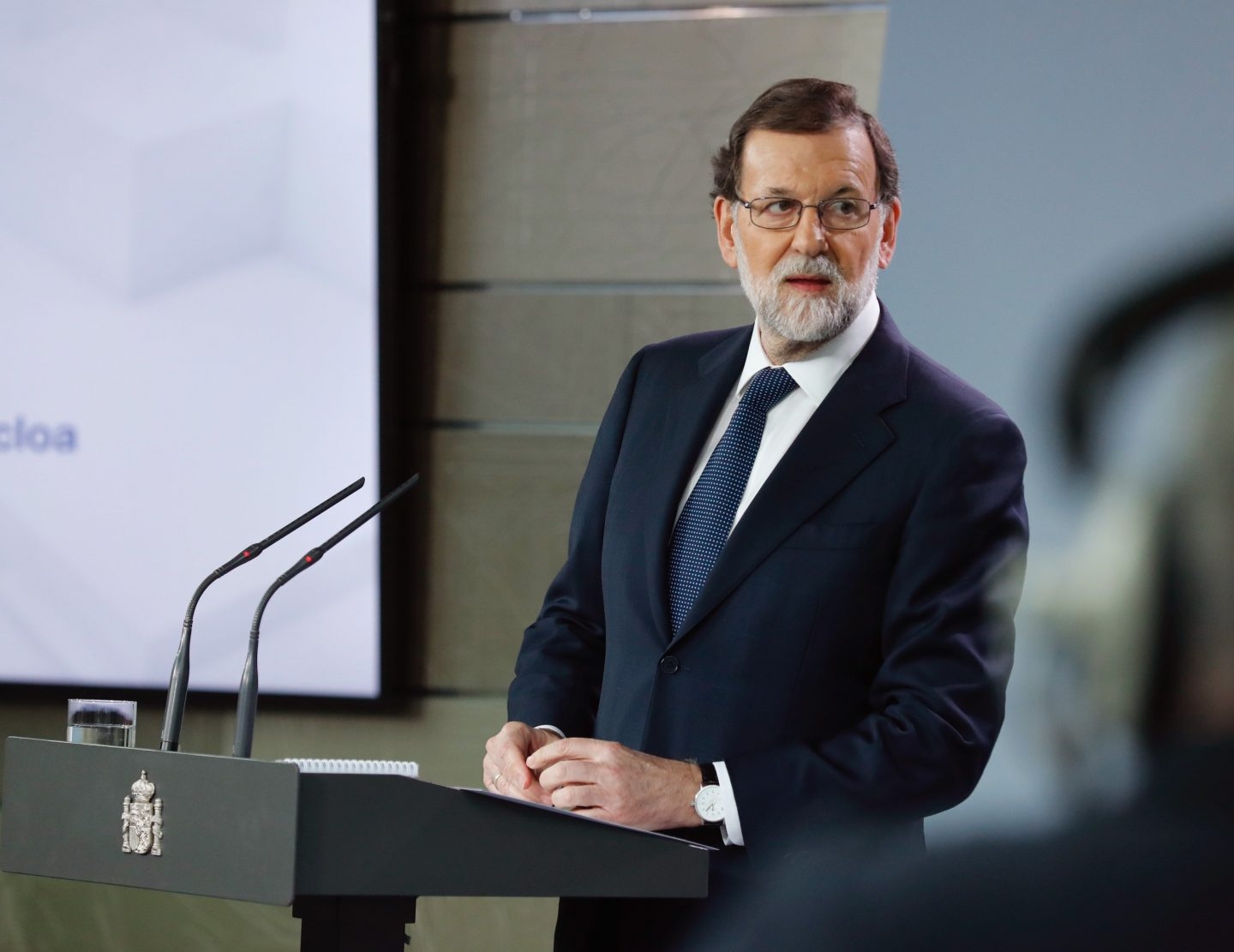 Mariano Rajoy, en su declaración en Moncloa.