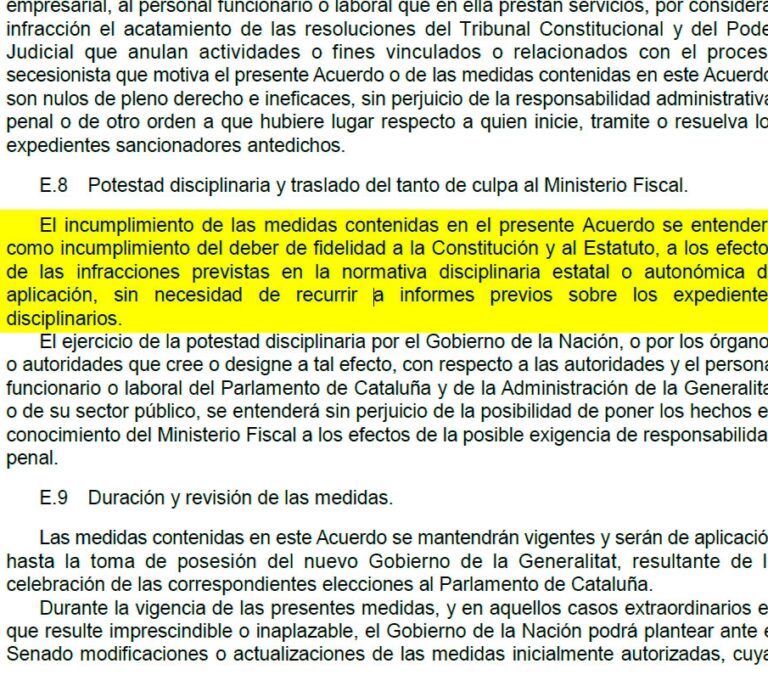 El Gobierno podrá sancionar a funcionarios ‘rebeldes’ de la Generalitat de forma inmediata