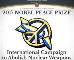 La campaña para la prohibición de armas nucleares recibe el Nobel de la Paz 2017