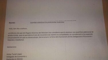 Hacienda compensará a sus funcionarios en Cataluña por trabajar en "especiales circunstancias"