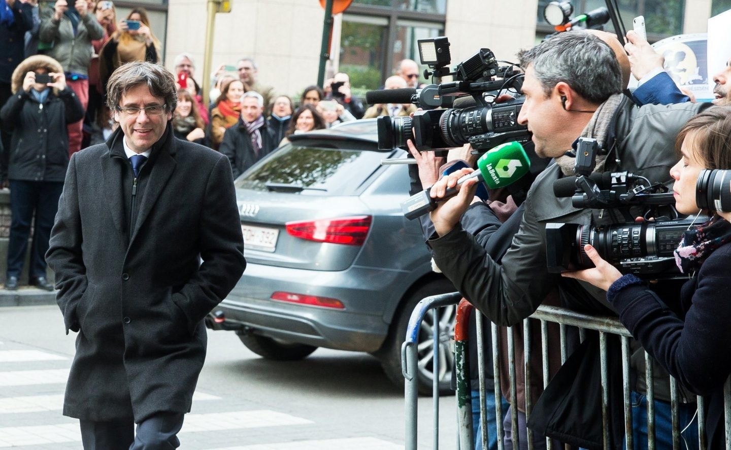 Carles Puigdemont, llegando esta semana al Centro de Prensa de Bruselas (Bélgica).