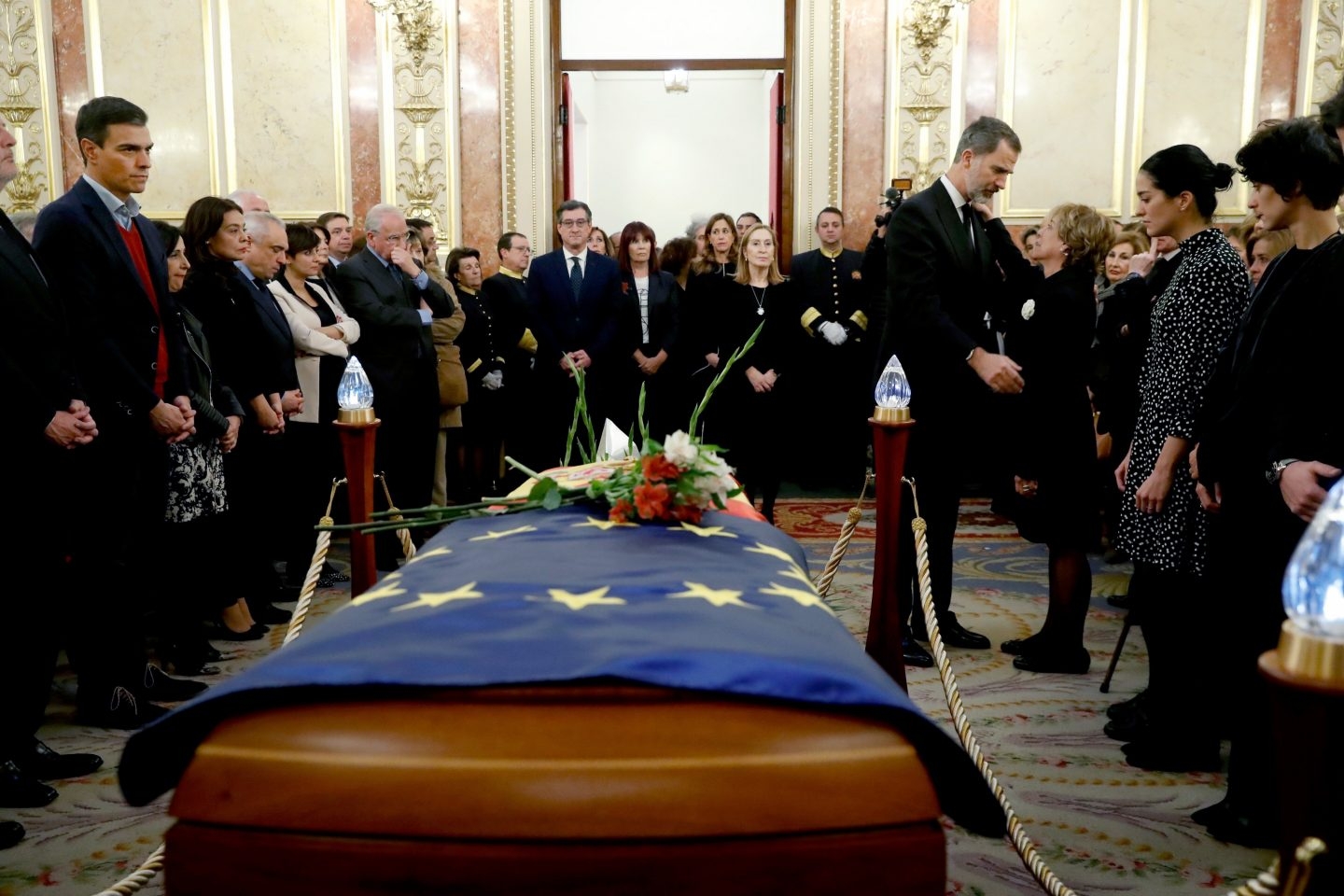 El Rey, en el funeral de Manuel Marín en el Congreso.
