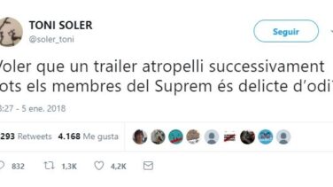 El productor estrella de TV3 ironiza con que un trailer atropelle "a todos los miembros del Supremo"