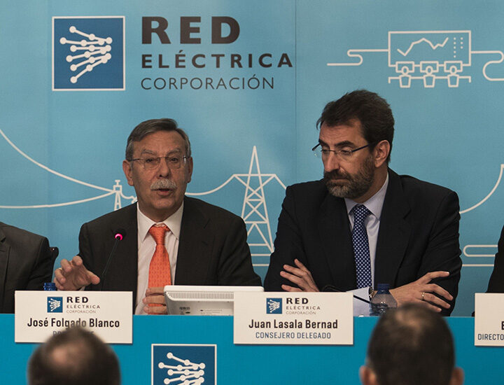 El presidente de REE, José Folgado, y su consejero delegado, Juan Lasala.