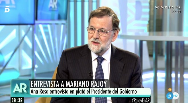 Mariano Rajoy, en su entrevista en Telecinco.