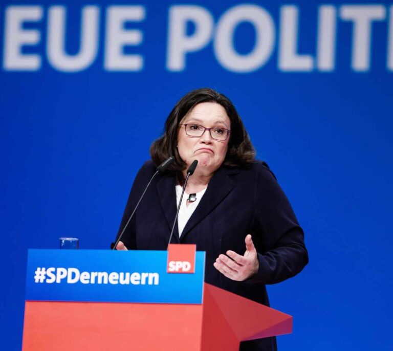 Andrea Nahles, primera presidenta de la historia del Partido Socialdemócrata alemán