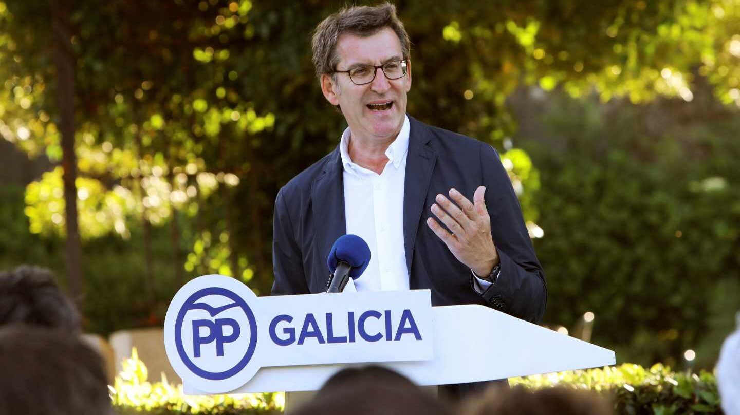 Alberto Núñez Feijóo durante su anuncio de que no se presenta a liderar el PP nacional