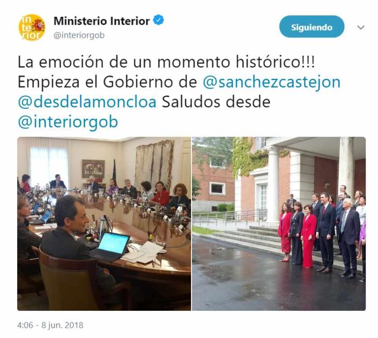 El 'community manager' de Interior incendia las redes: Un "momento histórico"