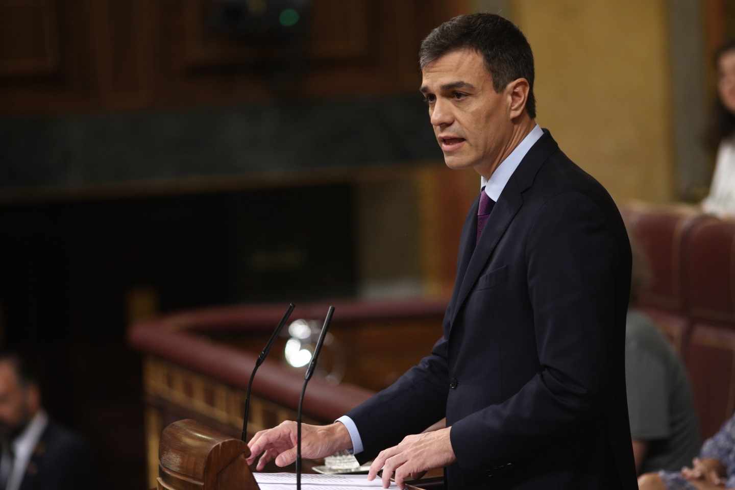 Pedro Sánchez, en su comparecencia en el Congreso.
