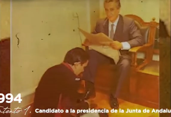 Javier Arenas, en un fotograma del vídeo.