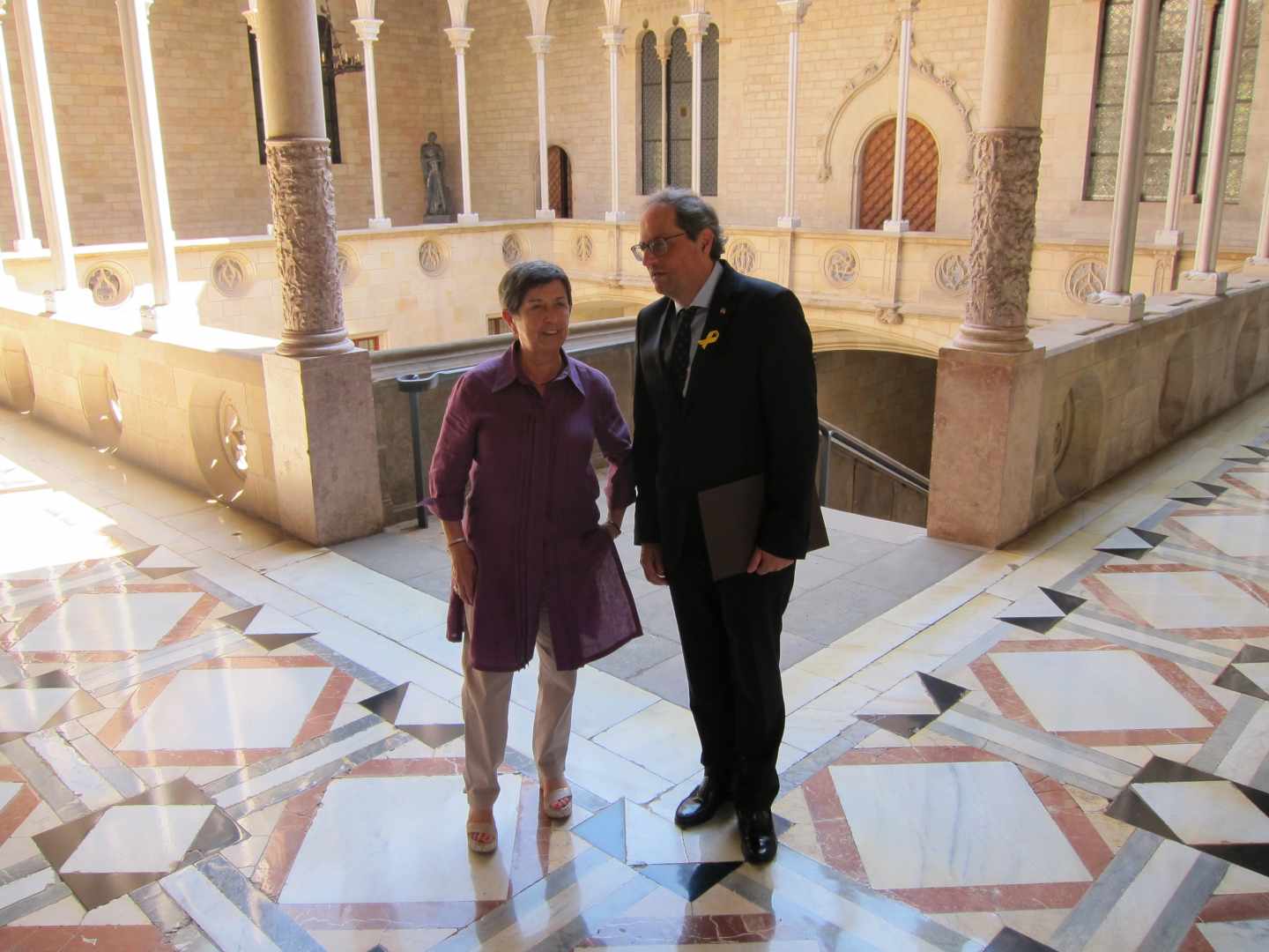 Teresa Cunillera y Quim Torra, el pasado 23 de julio en el Palacio de la Generalitat.
