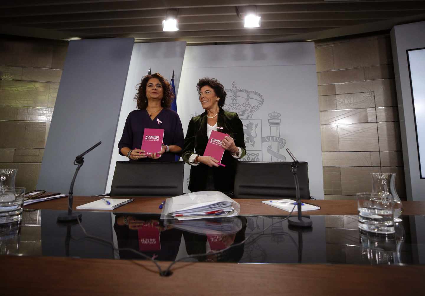 Montero y Celaá, tras el Consejo de Ministros.