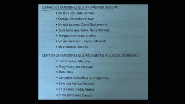 Canciones que según el gobierno de Navarra promueven 'sexismo y violencia de género'