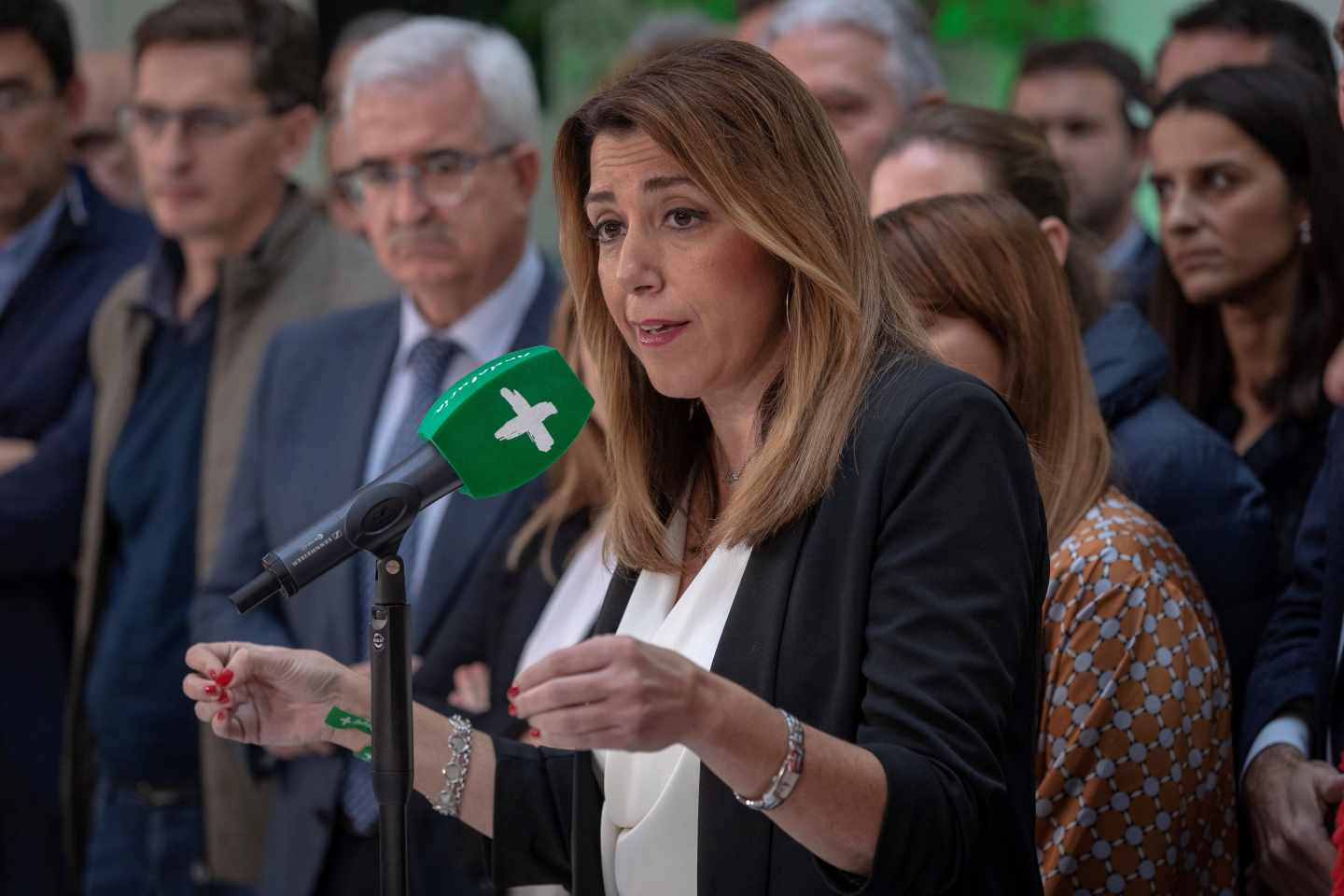 Susana Díaz, tras la Ejecutiva del PSOE andaluz.