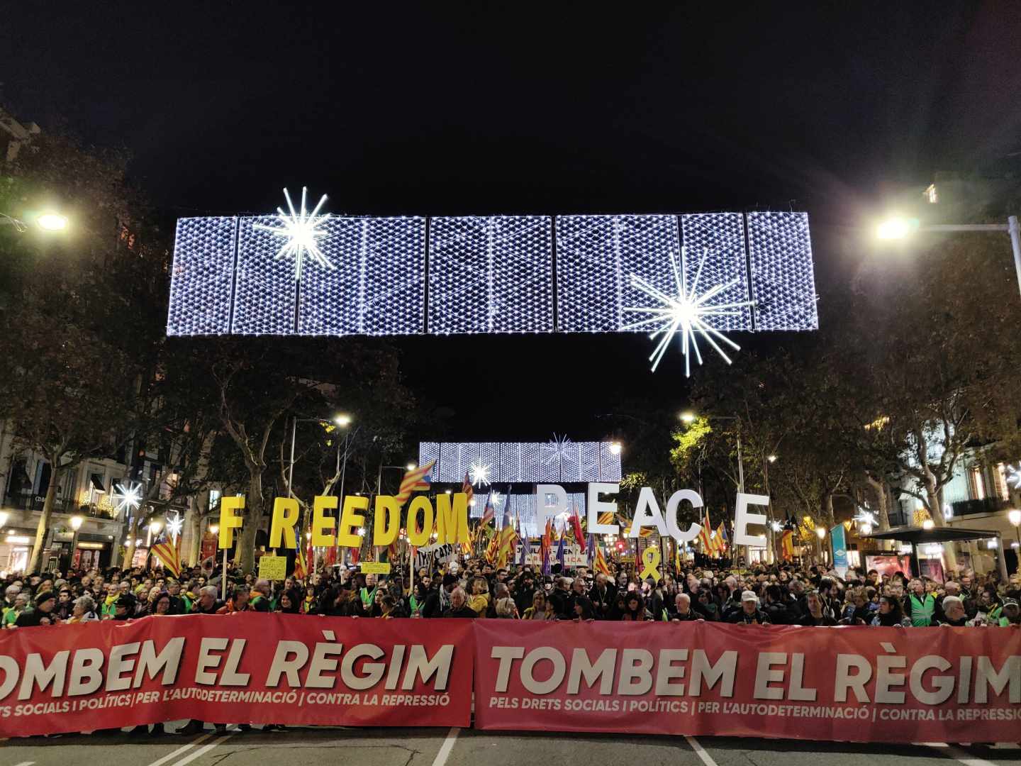 Manifestación independentista en Barcelona.