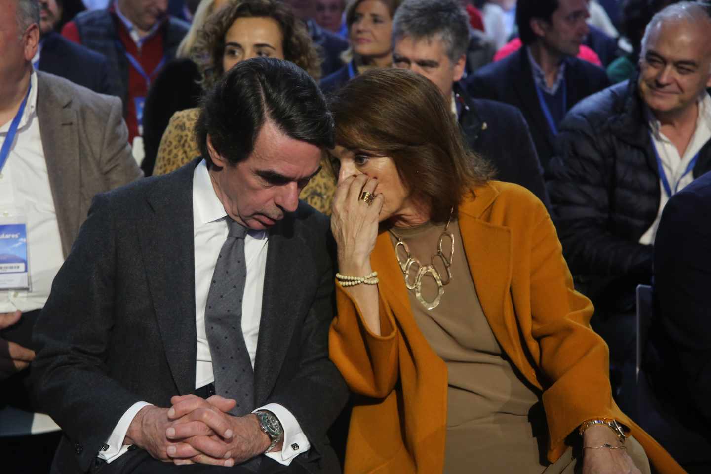 Ana Botella, junto a José María Aznar.