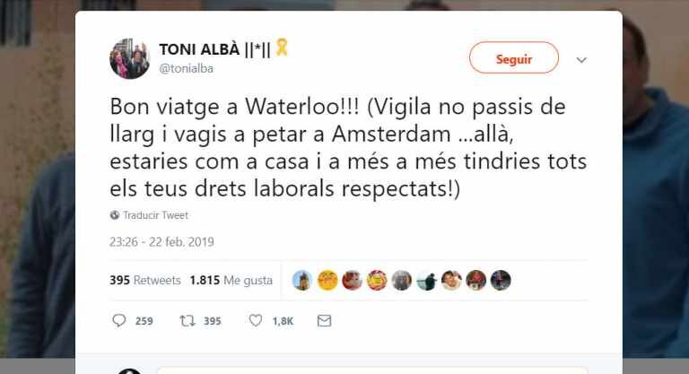 El actor y humorista de TV3, Toni Albà, llama prostituta a Arrimadas