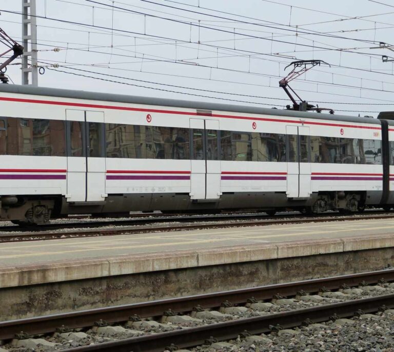 Un tren de cercanías choca contra un árbol cortado intencionadamente en Barcelona