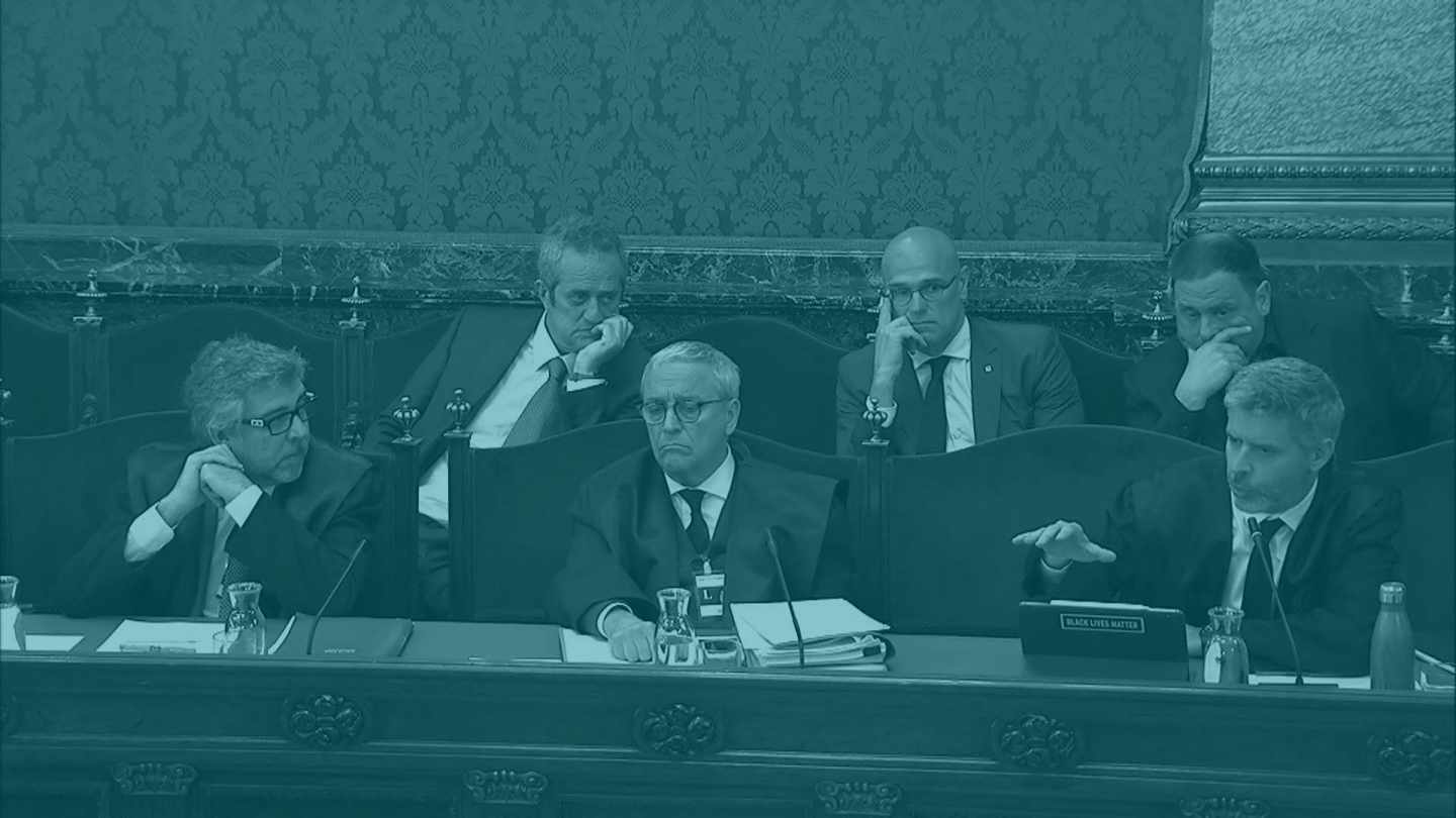 Jordi Pina, Javier Melero y Andreu Van Den Eynde, en el Tribunal Supremo.