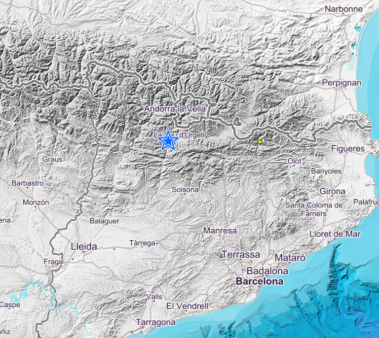 Un seísmo de 4,3º en el Pirineo de Lleida se deja sentir en varias localidades de Cataluña