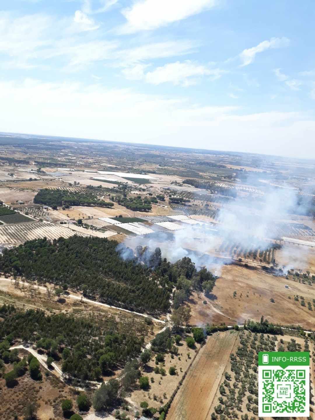 Declarado un incendio forestal en en un paraje de Ayamonte, Huelva