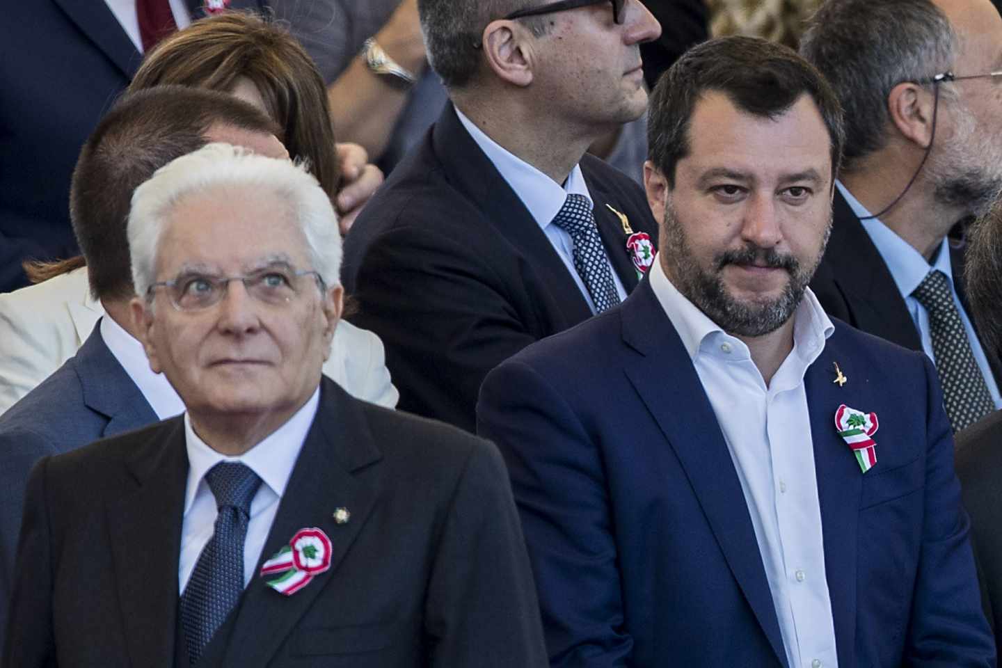 El presidente Sergio Mattarella y el ministro del Interior, Matteo Salvini, el día de la República.