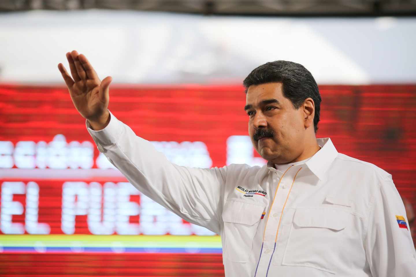 El líder chavista, Nicolás Maduro, ante sus seguidores.