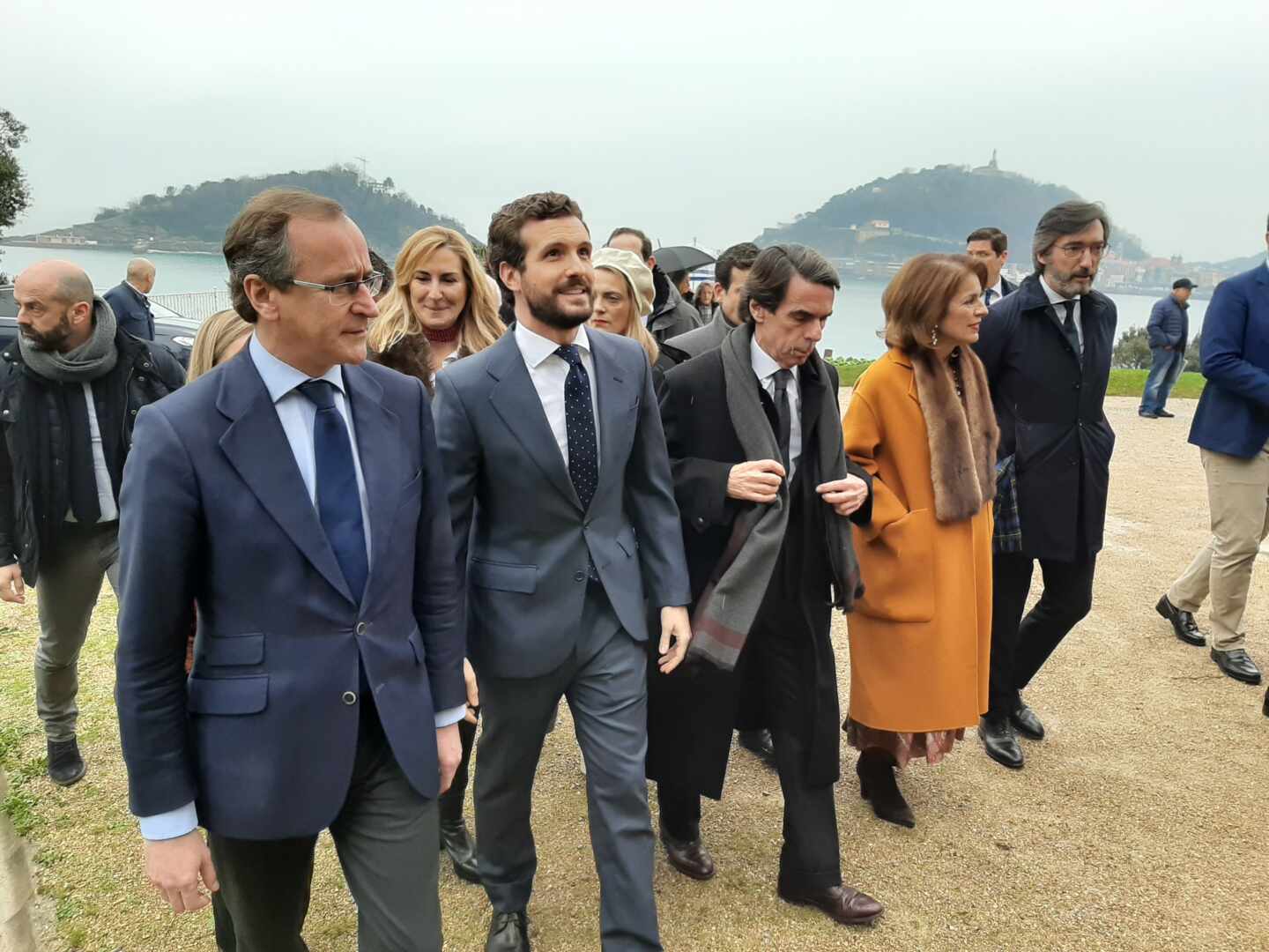 Aznar y Casado a su llegada al Palacio de Miramar de San Sebastián.