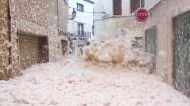 La borrasca Gloria inunda Tosa de Mar de espuma marina