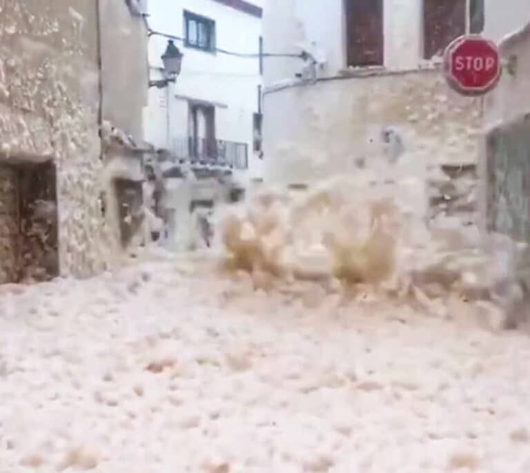 La borrasca Gloria inunda Tosa de Mar de espuma marina