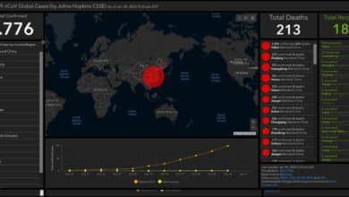 Mapa en tiempo real para monitorizar los casos de coronavirus