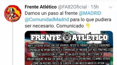 Críticas en las redes a Ayuso por su apoyo al Frente Atlético