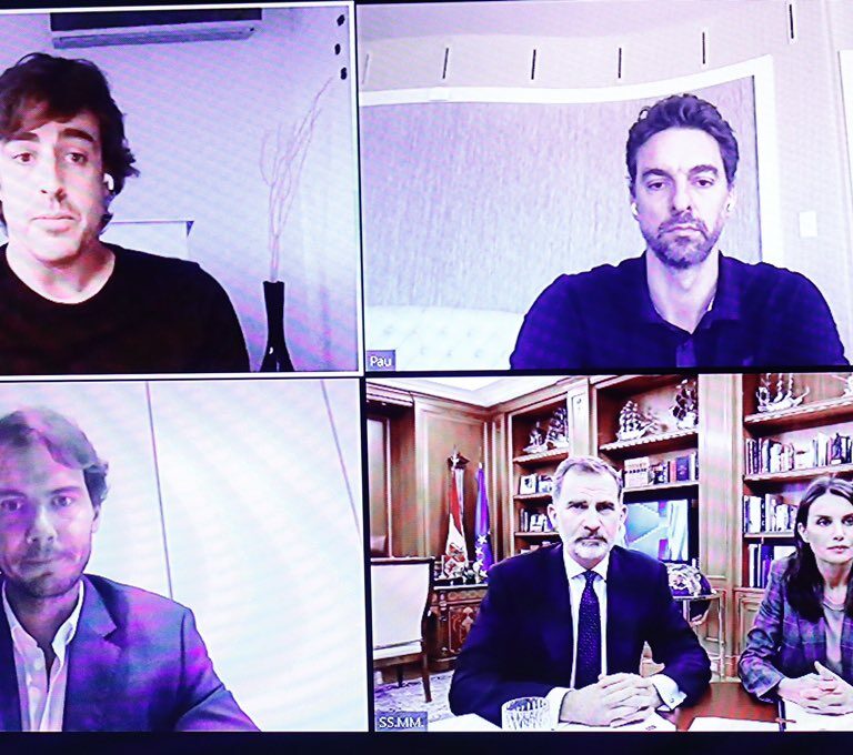 La videoconferencia de Nadal, Gasol y Alonso con los Reyes para remontar la crisis