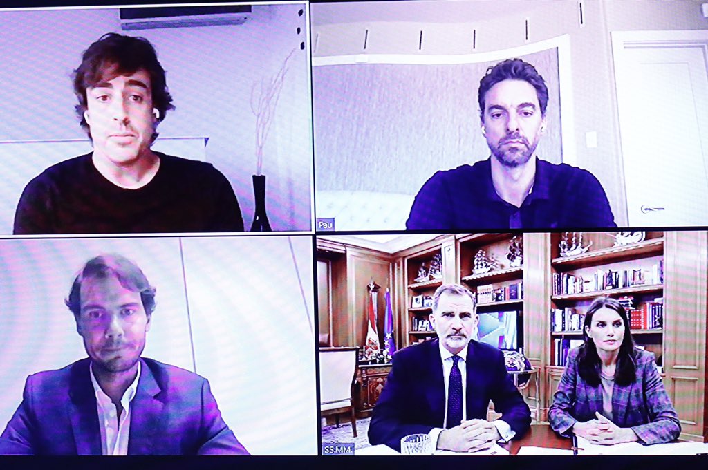 La videoconferencia de Nadal, Gasol y Alonso con los Reyes para remontar la crisis