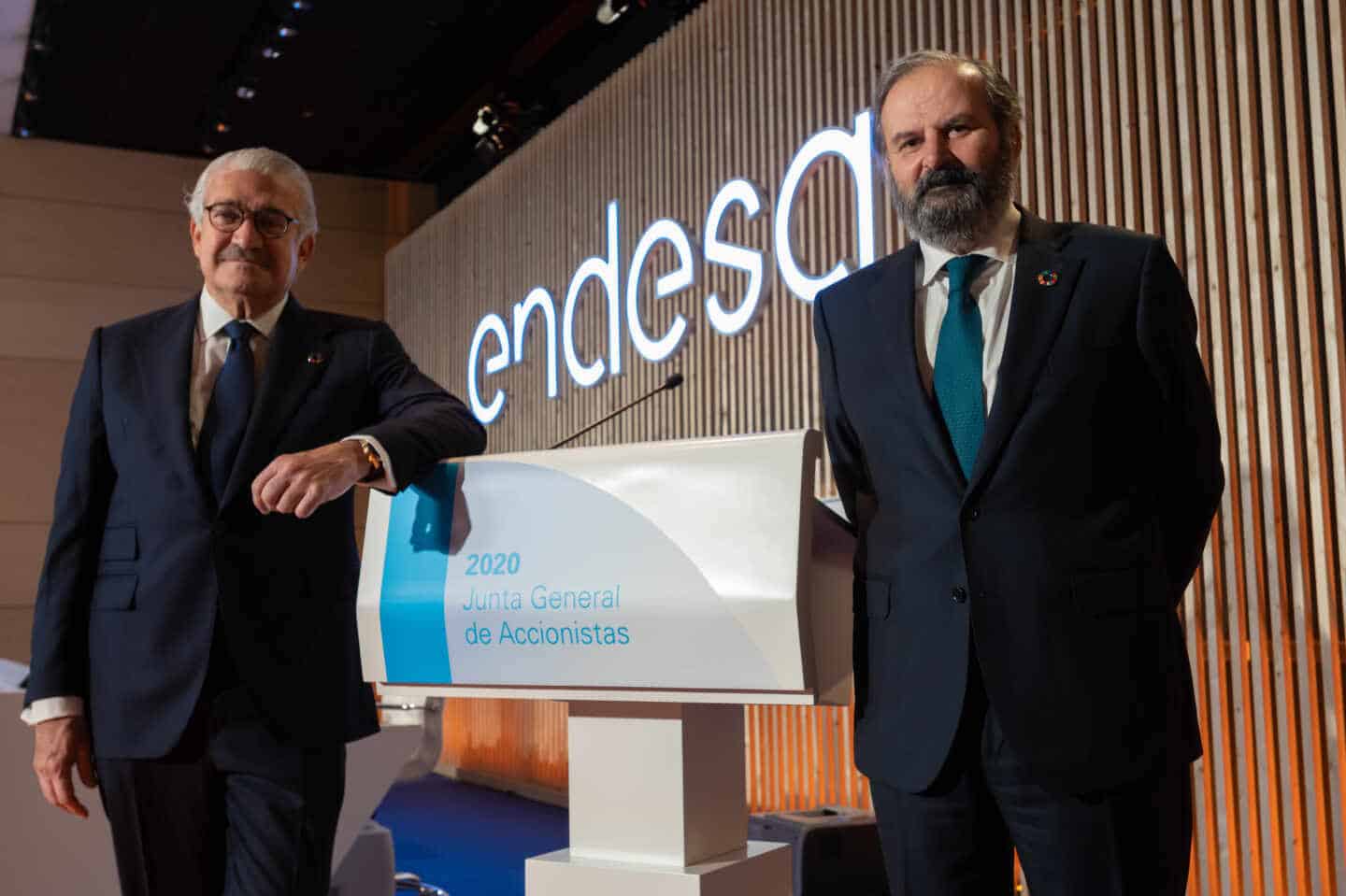 El consejero delegado de Endesa, José Bogas, y su presidente, Juan Sánchez Calero.