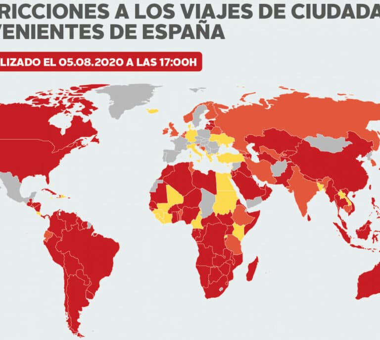 Los países que imponen restricciones a los viajeros provenientes de España