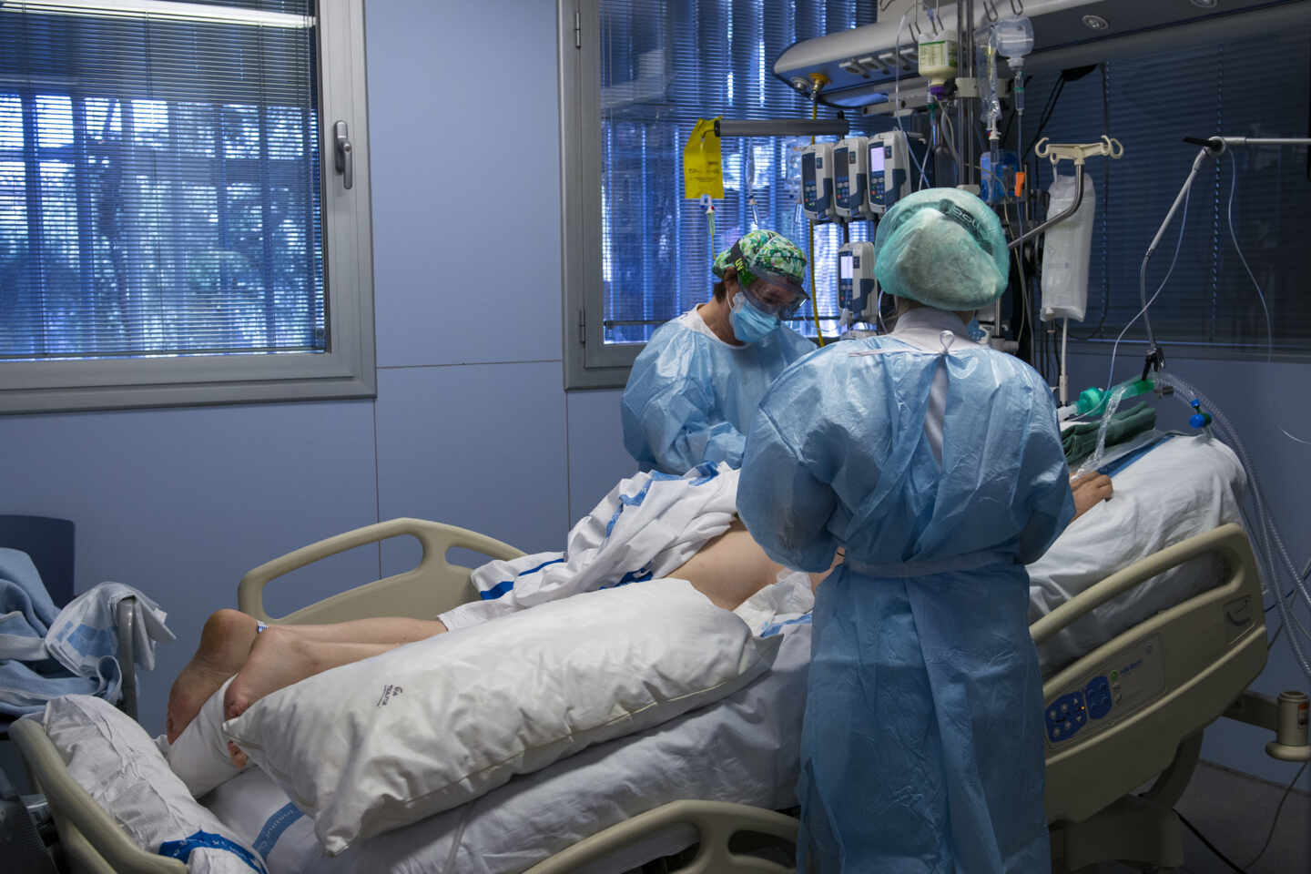 Un paciente ingresado en una UCI.