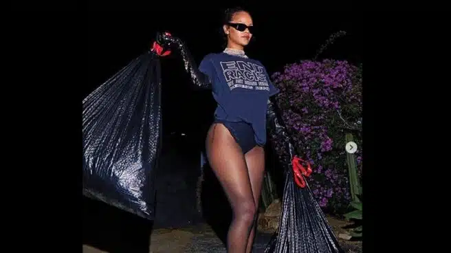 Rihanna se despide de la presidencia de Donald Trump "sacando la basura"